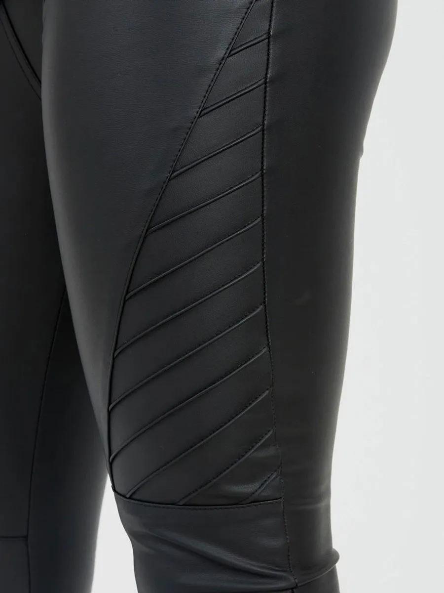 Black High Waisted PU Legging