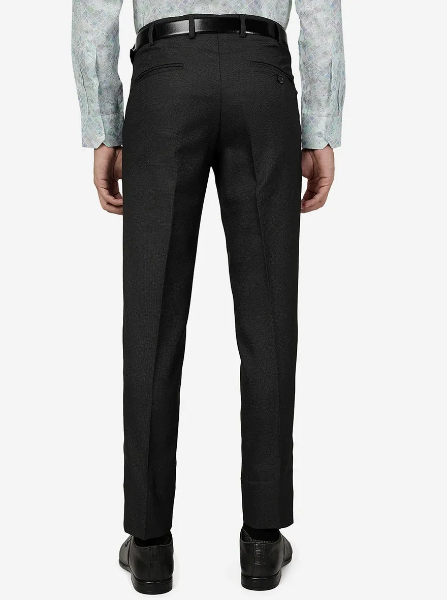 Black Solid Super Slim Fit Formal Trouser | Greenfibre