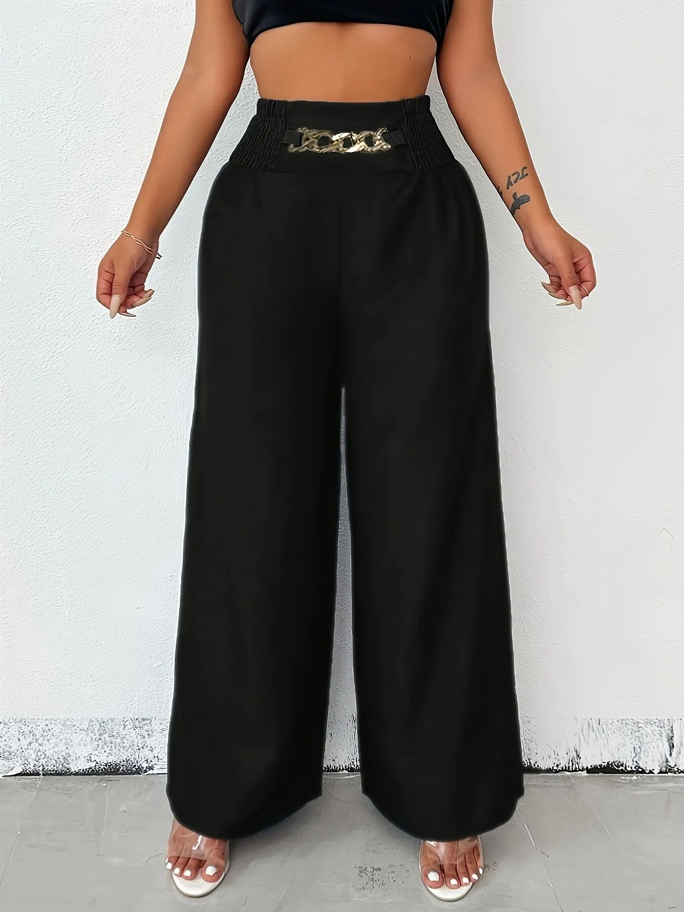 Black Wide Leg Trousers
