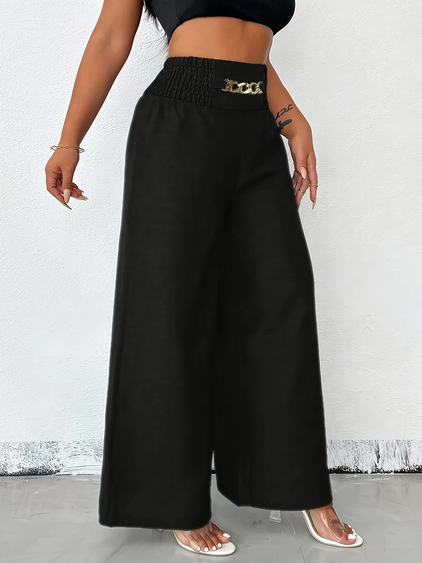 Black Wide Leg Trousers