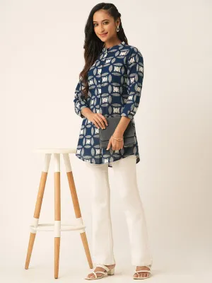 Blue Rayon Tunics for Women online in India - Zola