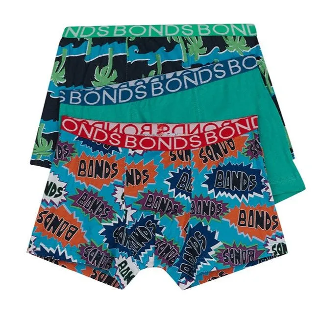 BONDS Boys  3 Pack Trunk Underwear - Kapow Logo