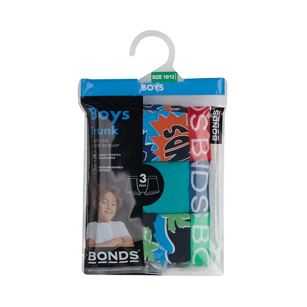 BONDS Boys  3 Pack Trunk Underwear - Kapow Logo