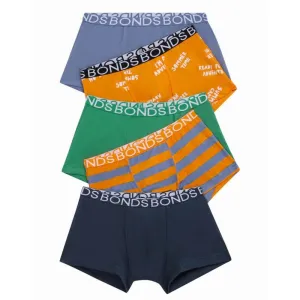 BONDS Kids Underwear Boys Trunks 5 Pack - Summertime Adventure Sunday Stroll