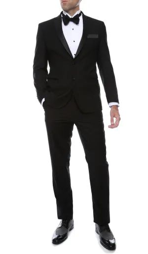 Bronson Black Slim Fit Notch Lapel Tuxedo