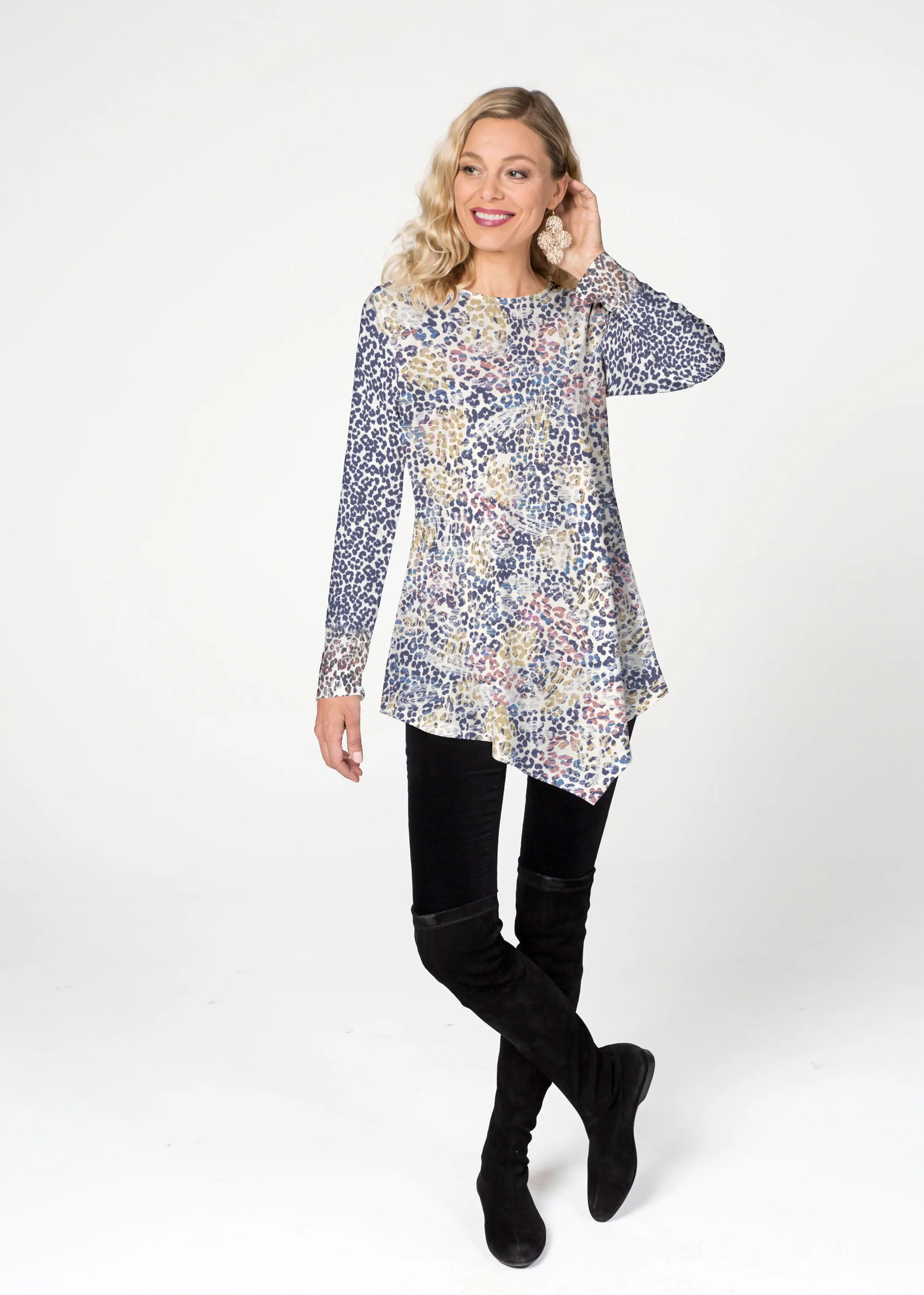 Brushed Jaguar Beige (7660) ~ Asymmetrical French Terry Tunic