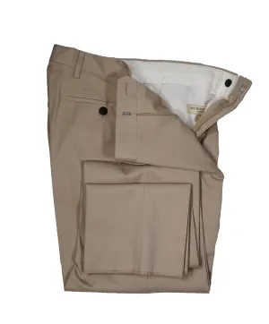 BURBERRY LONDON - Stone Cotton Flat Front Dress Pants - 31W