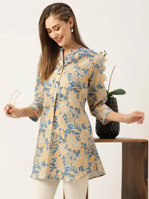 Buy Blue Comfort Fit Cotton Tunic for Women Online India - Zola
