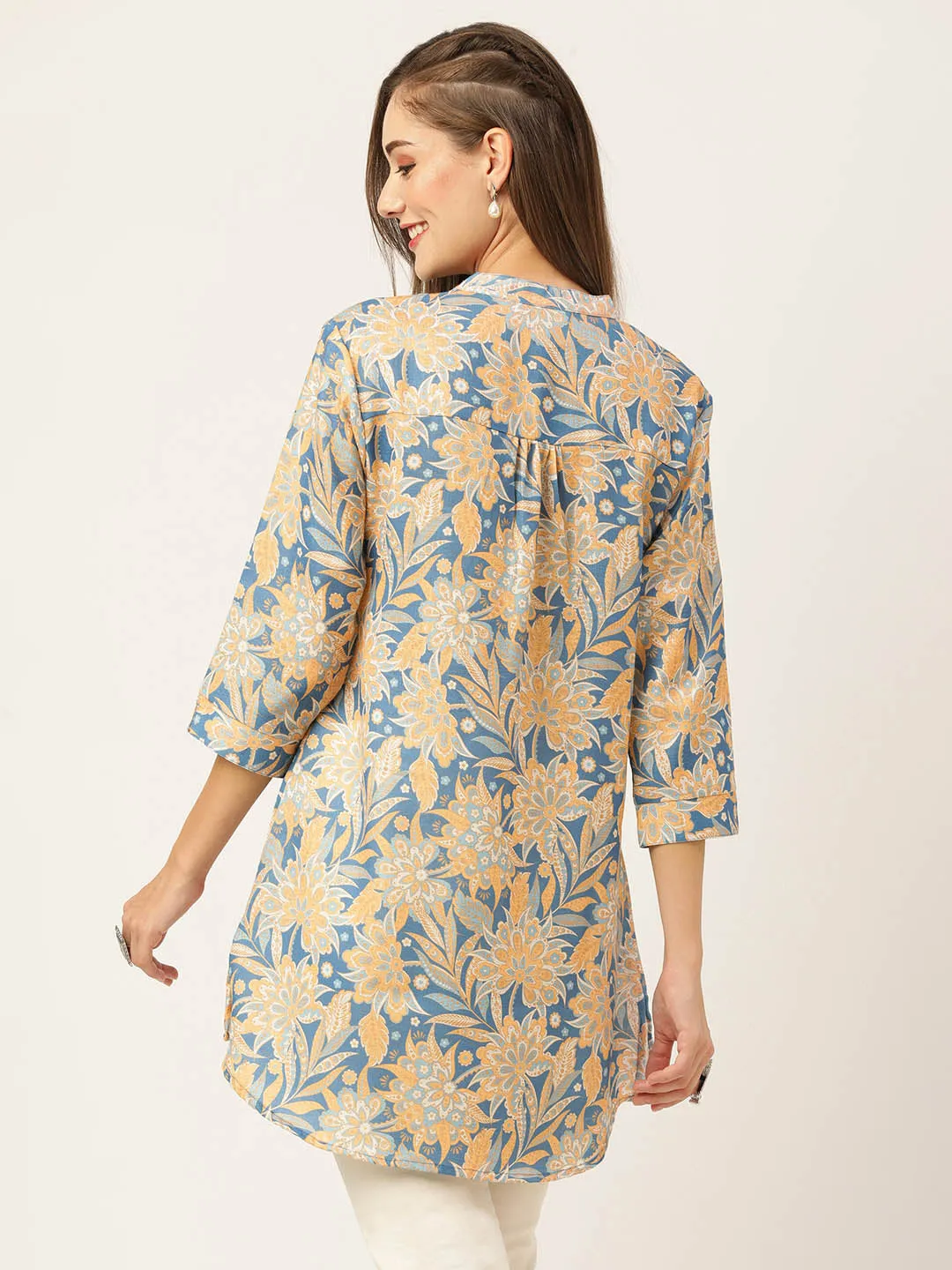Buy Blue Comfort Fit Cotton Tunic for Women Online India - Zola