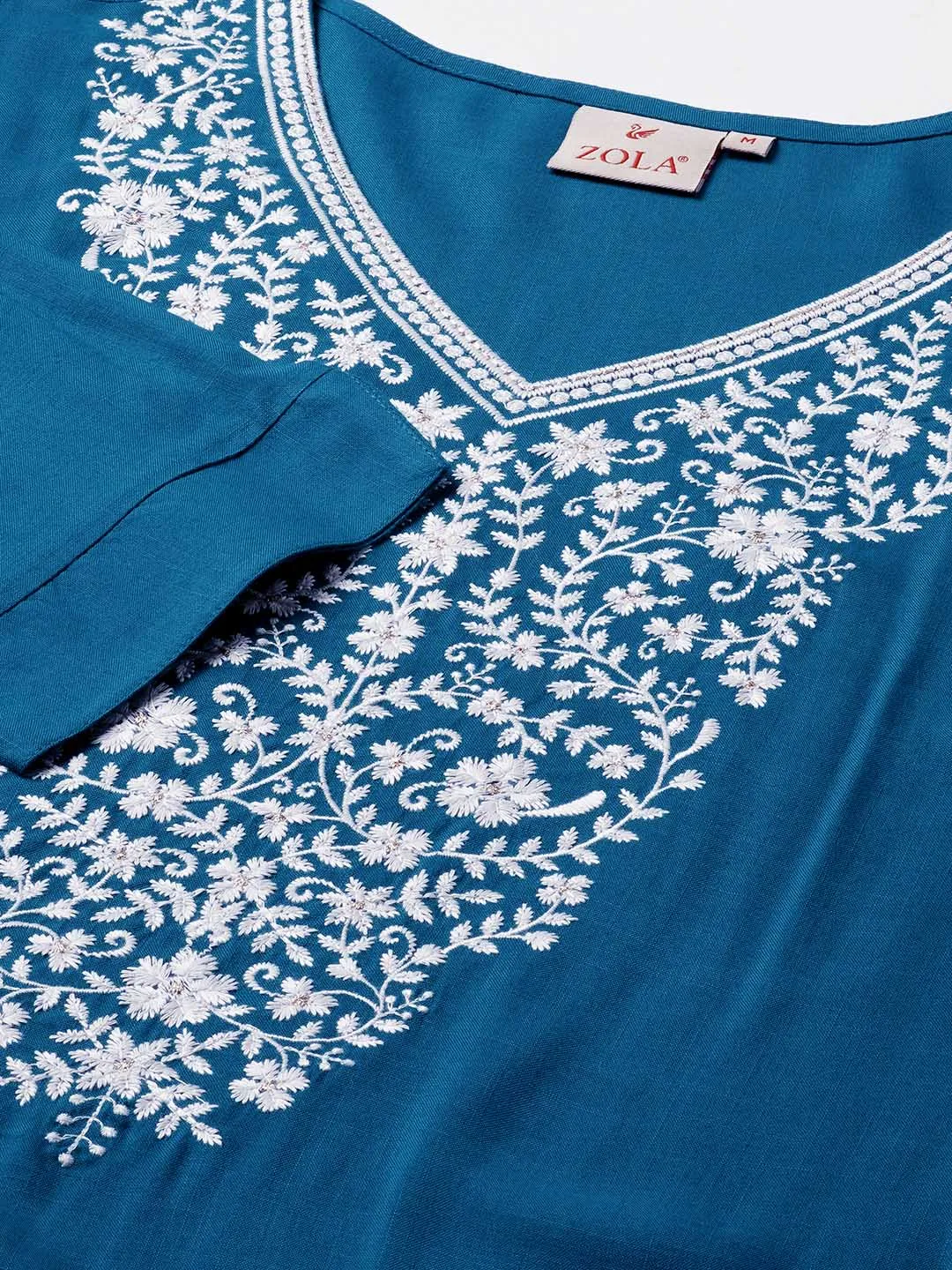 Buy V Neck Teal Comfort Fit Rayon Tunic For Women Online - Zola