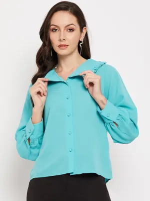 Camla Barcelona Blue Peter Pan Collar Shirt