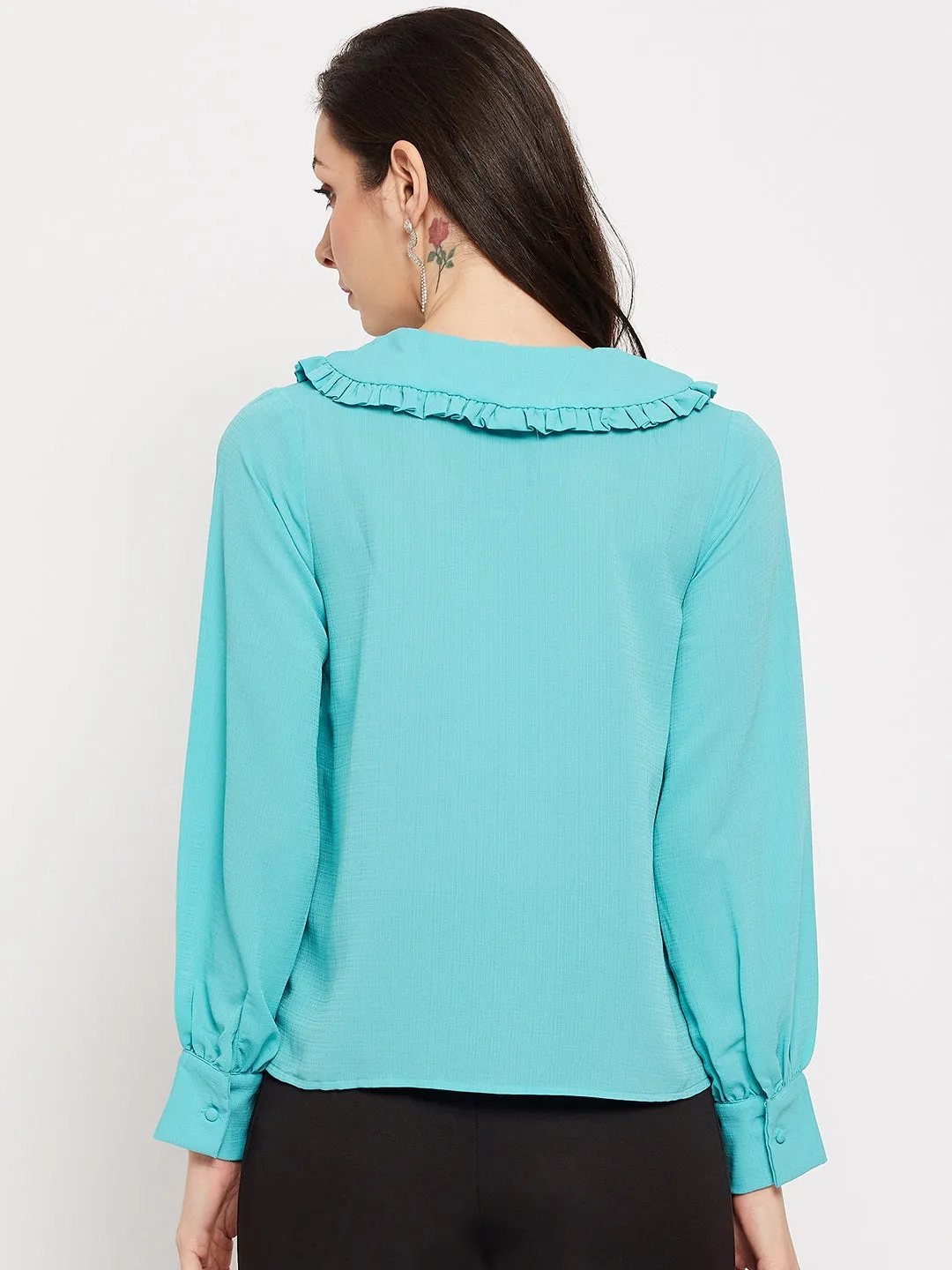 Camla Barcelona Blue Peter Pan Collar Shirt