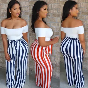 Candy Cane Wide Leg Pants