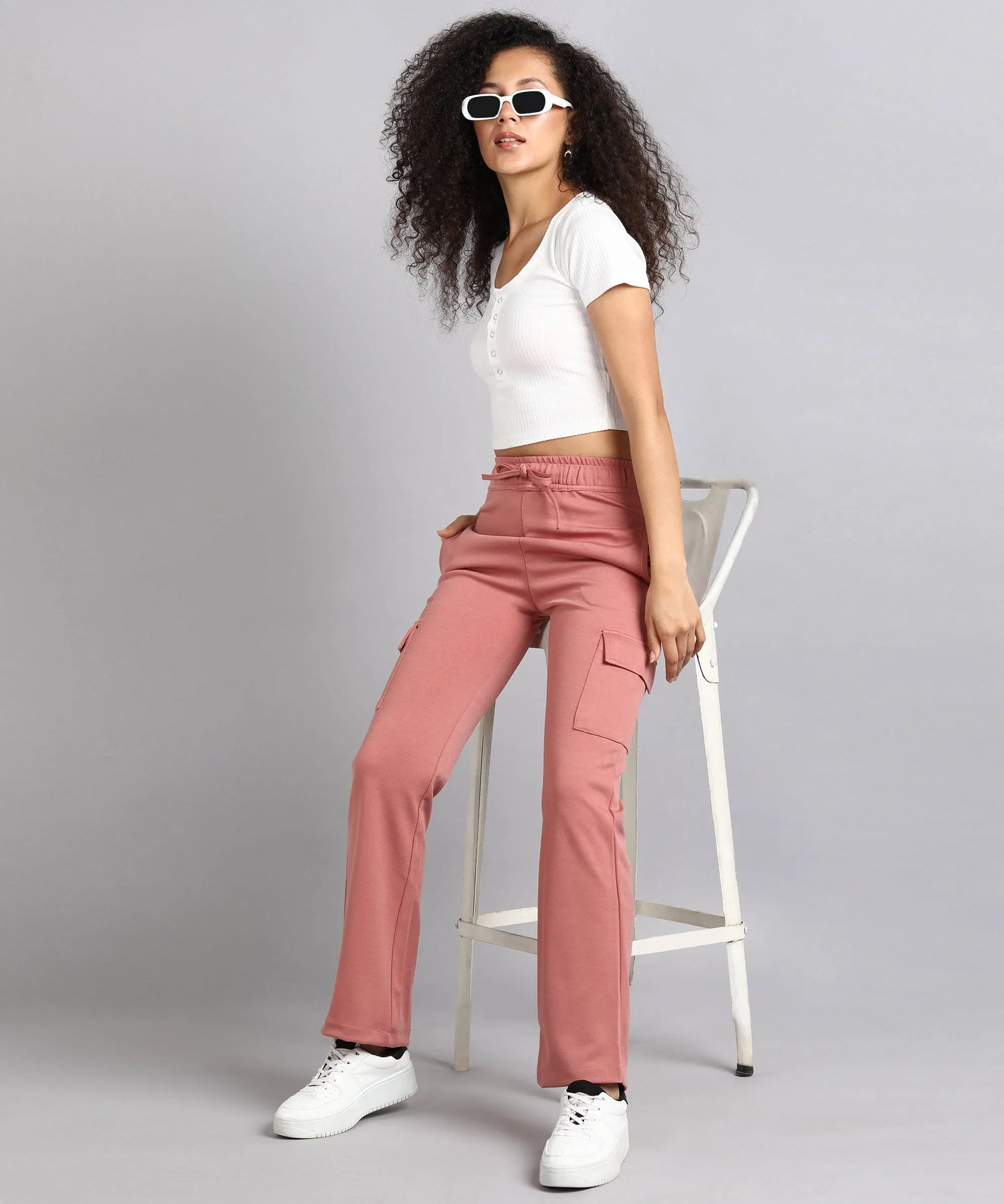 Casual High-Waisted Parallel Cargo Pants