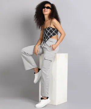 Casual High-Waisted Parallel Cargo Pants