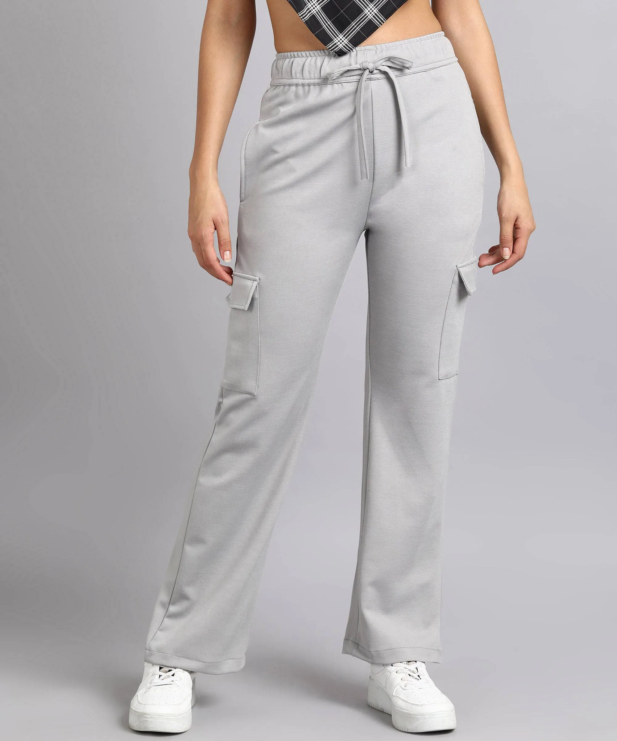 Casual High-Waisted Parallel Cargo Pants