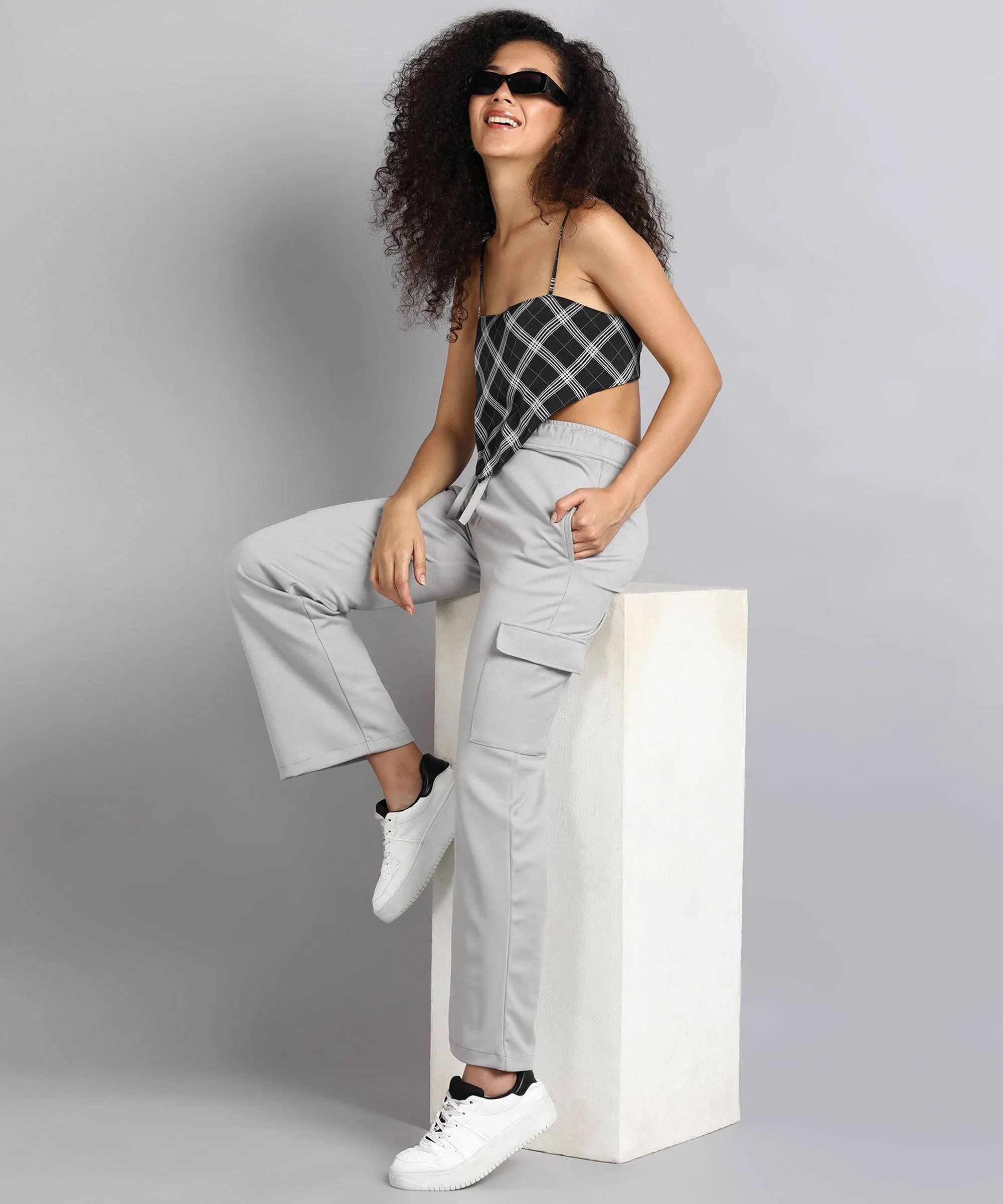Casual High-Waisted Parallel Cargo Pants
