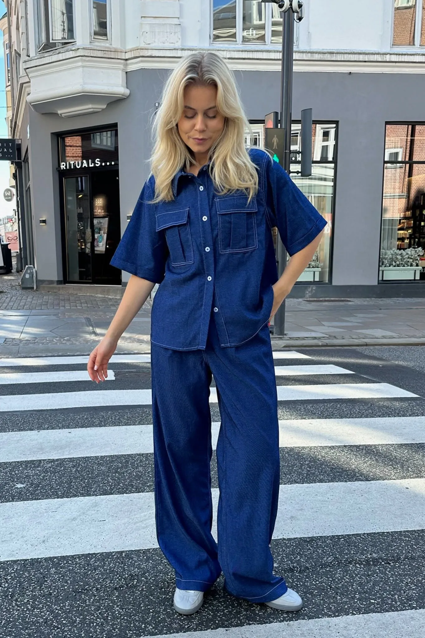 CelinaIC Bukser - Denim Blå