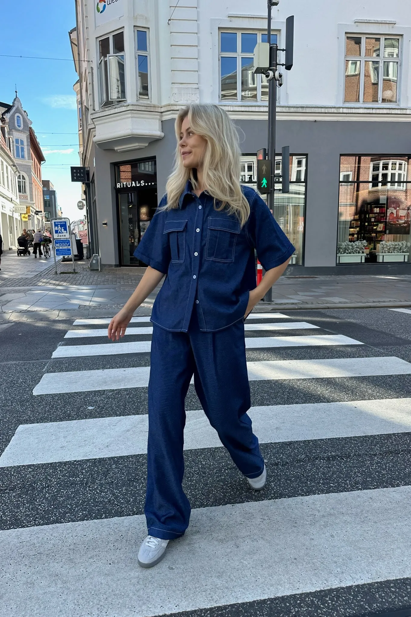 CelinaIC Bukser - Denim Blå