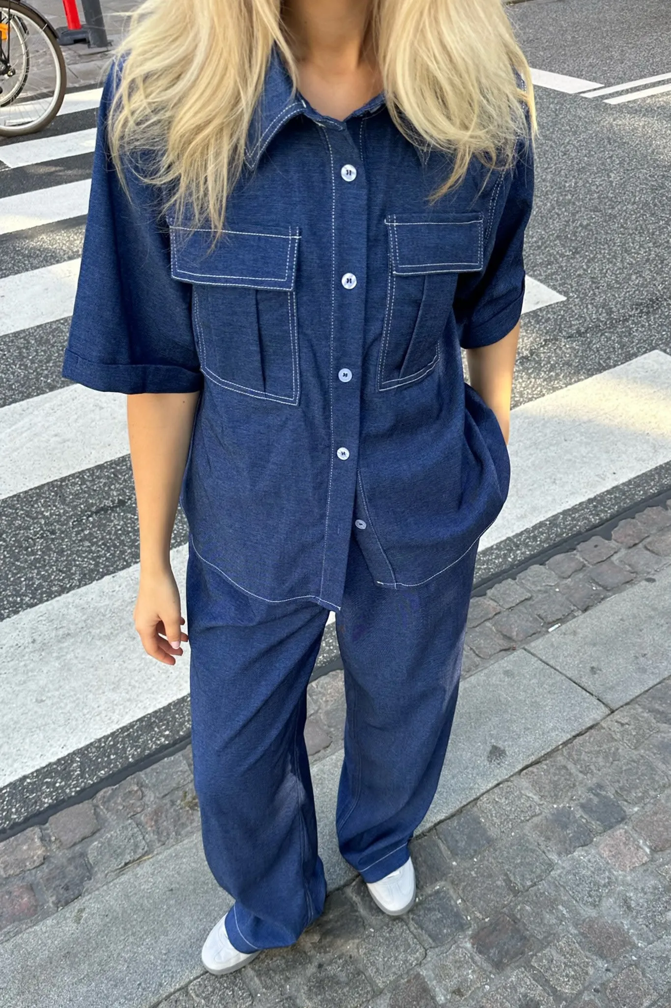 CelinaIC Bukser - Denim Blå
