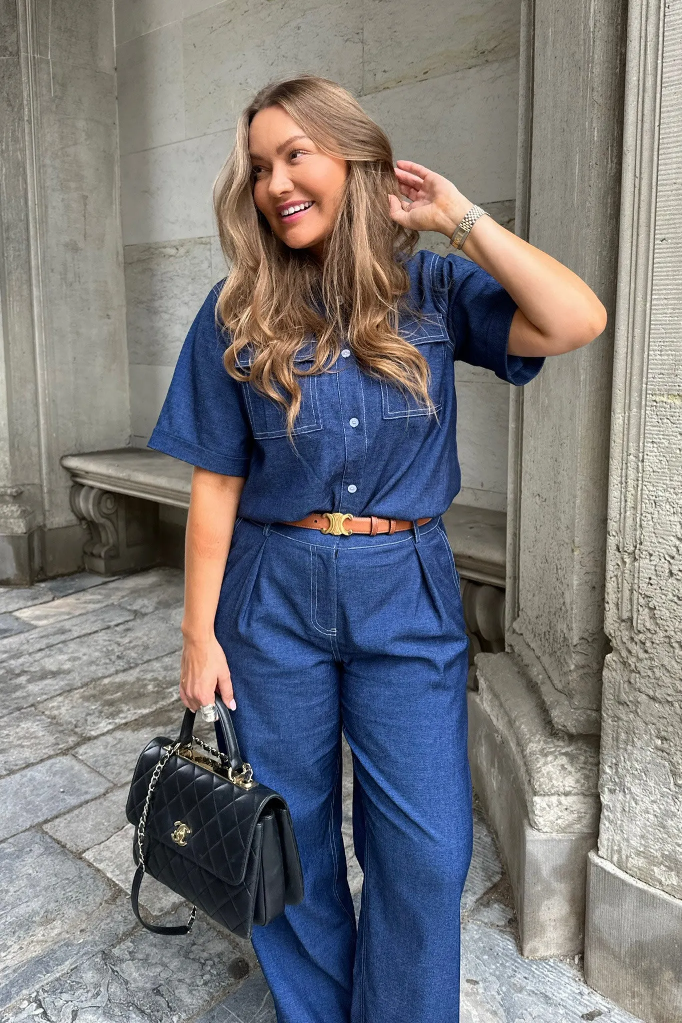 CelinaIC Bukser - Denim Blå