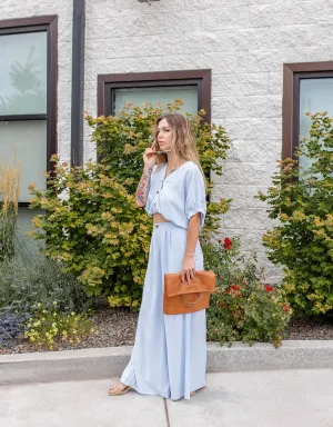 Charmer wide leg bottoms ~ Blue