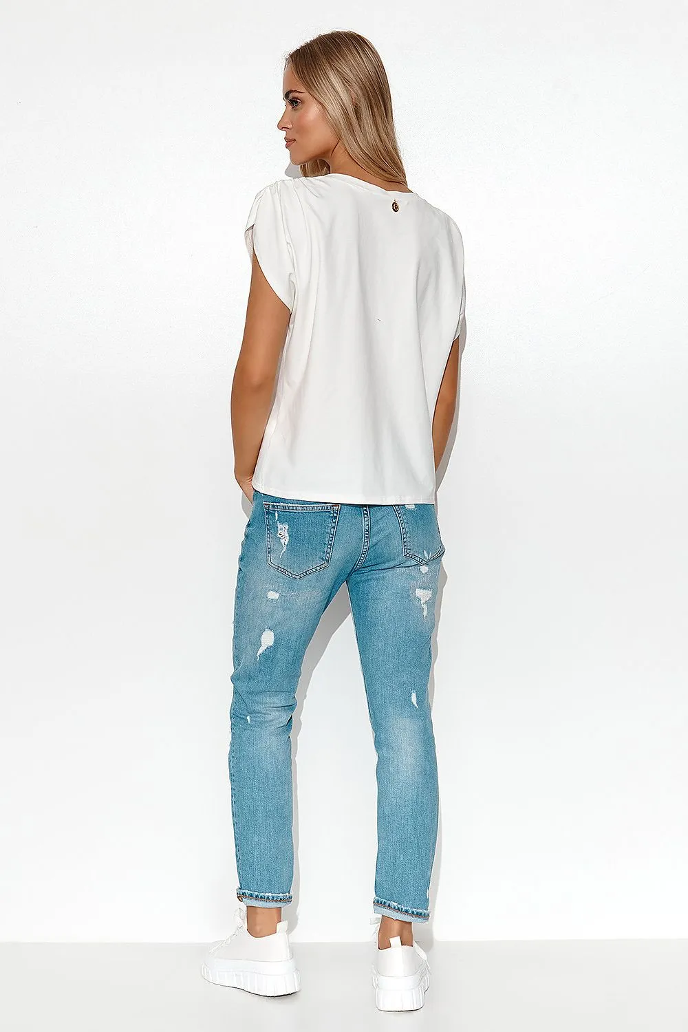 Charming V-Neck Oversized Blouse