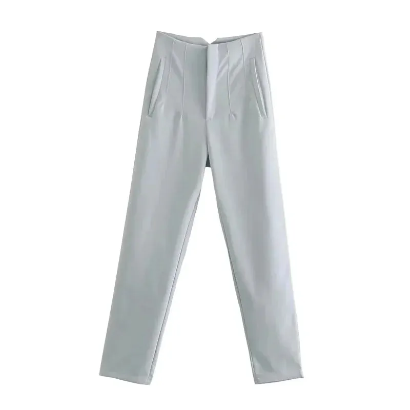 Chic Office Essentials: High-Waisted Pencil Trousers for Women – Formal Pants