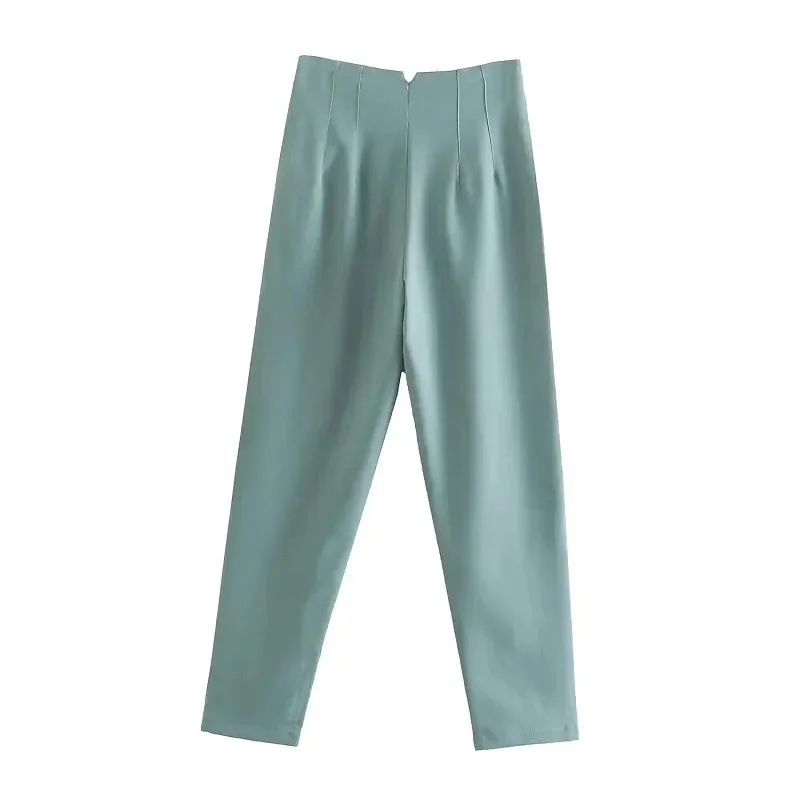 Chic Office Essentials: High-Waisted Pencil Trousers for Women – Formal Pants