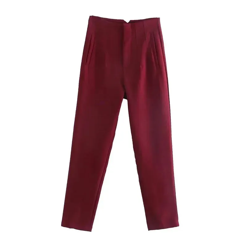 Chic Office Essentials: High-Waisted Pencil Trousers for Women – Formal Pants