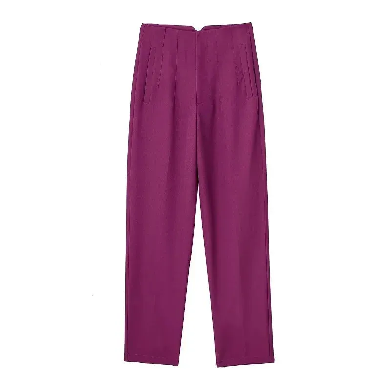 Chic Office Essentials: High-Waisted Pencil Trousers for Women – Formal Pants