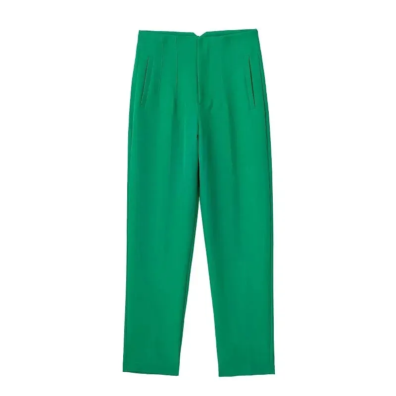 Chic Office Essentials: High-Waisted Pencil Trousers for Women – Formal Pants