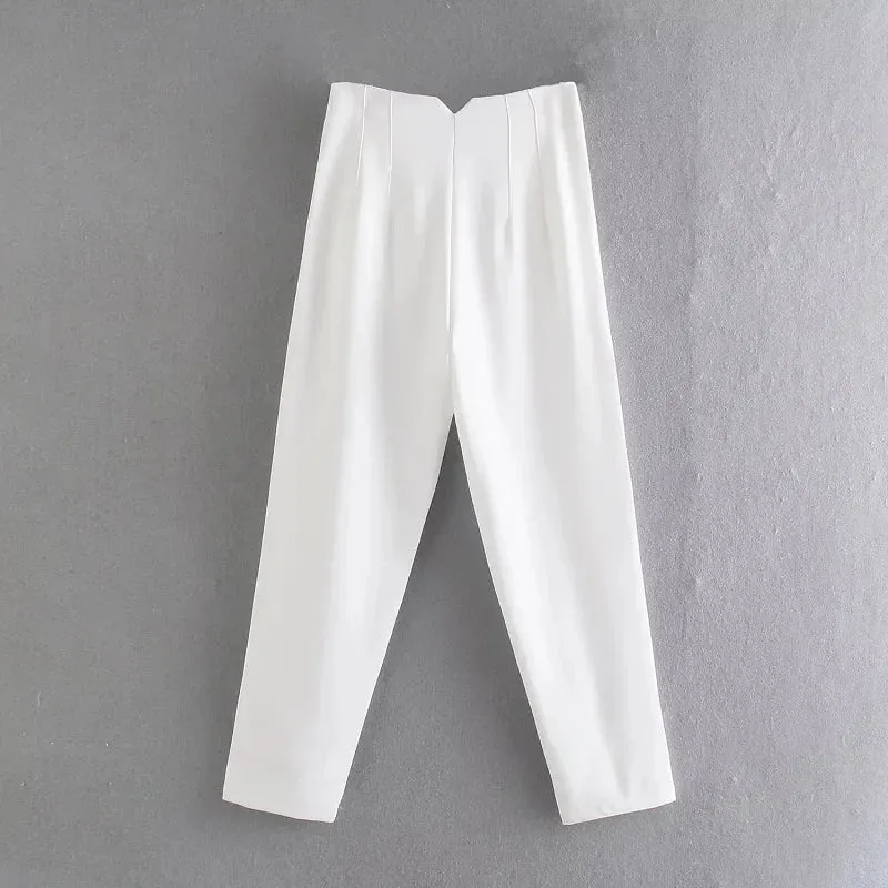 Chic Office Essentials: High-Waisted Pencil Trousers for Women – Formal Pants