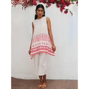 Chidiyaa Bogainvillea Juno Block Printed Cotton Tunic