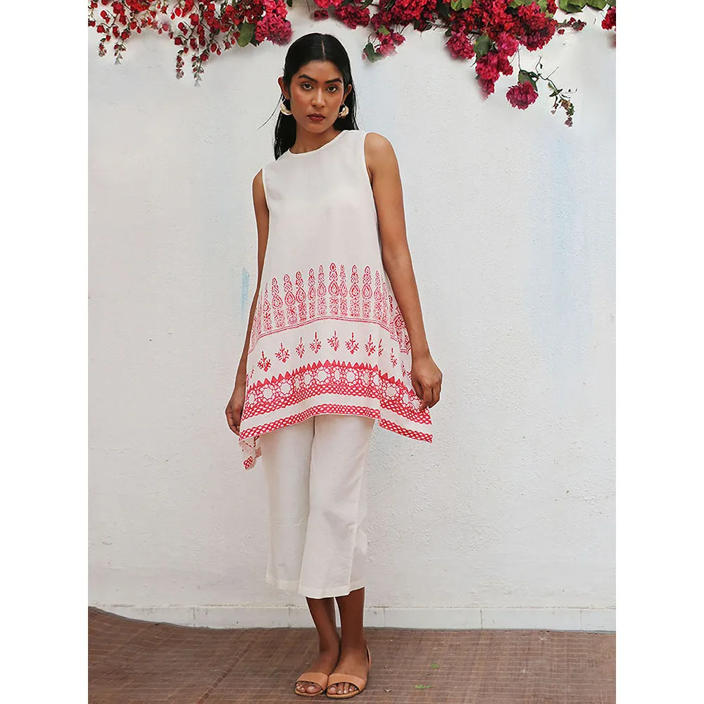 Chidiyaa Bogainvillea Juno Block Printed Cotton Tunic