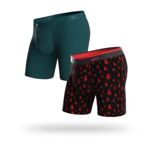 Classic 2 Pack Boxer Brief - Cascade/Tree Farm Black