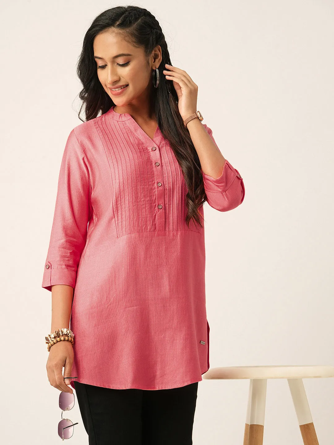 Coral Comfort Fit Rayon Tunics for Women Online in India Hip Length Straight - Zola