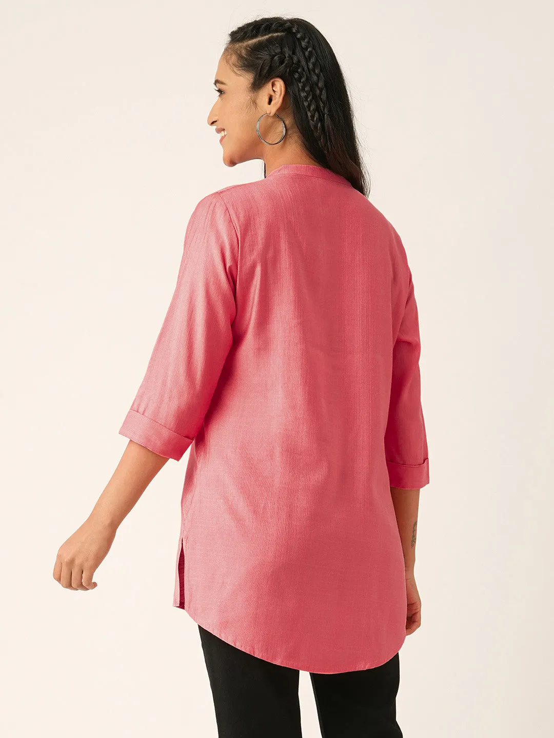 Coral Comfort Fit Rayon Tunics for Women Online in India Hip Length Straight - Zola