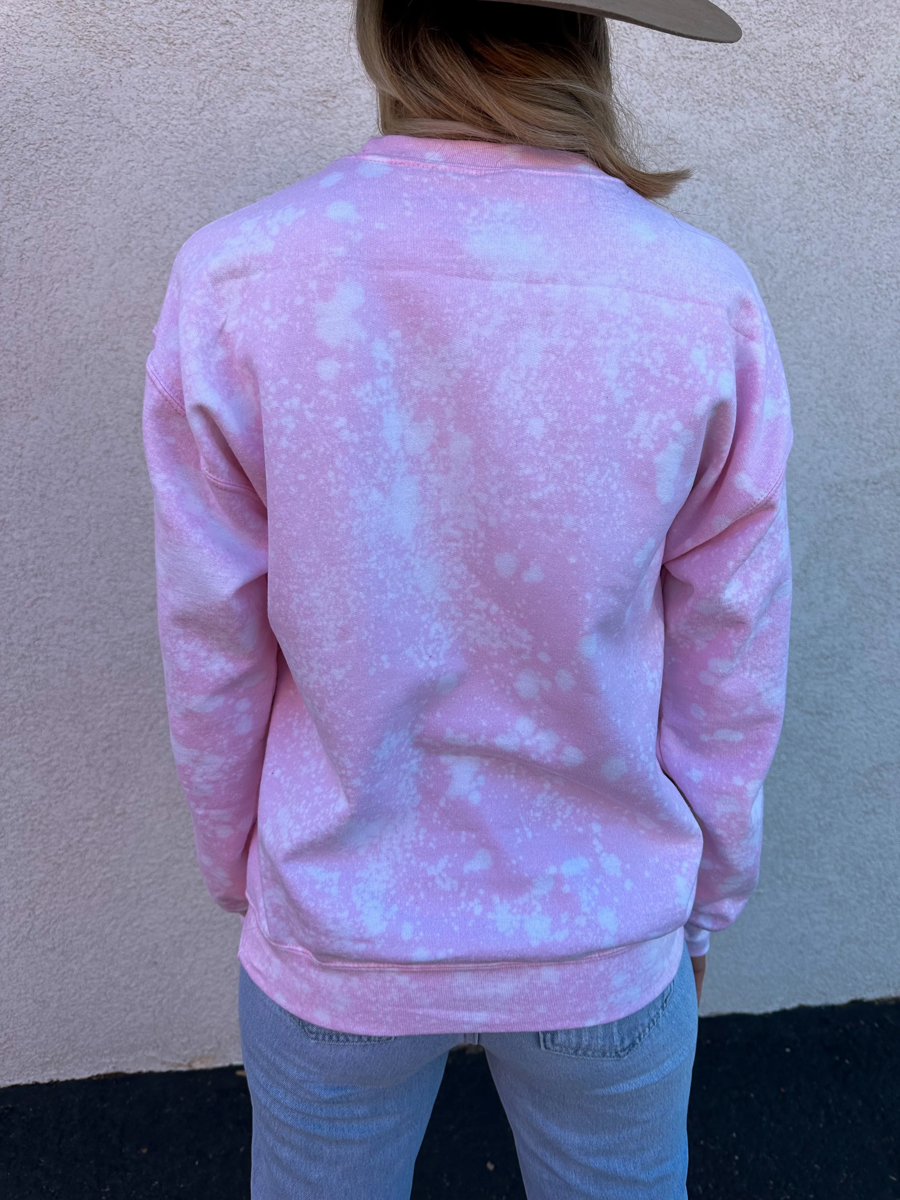 “Cowboy Take Me Away” Bleached Crewneck