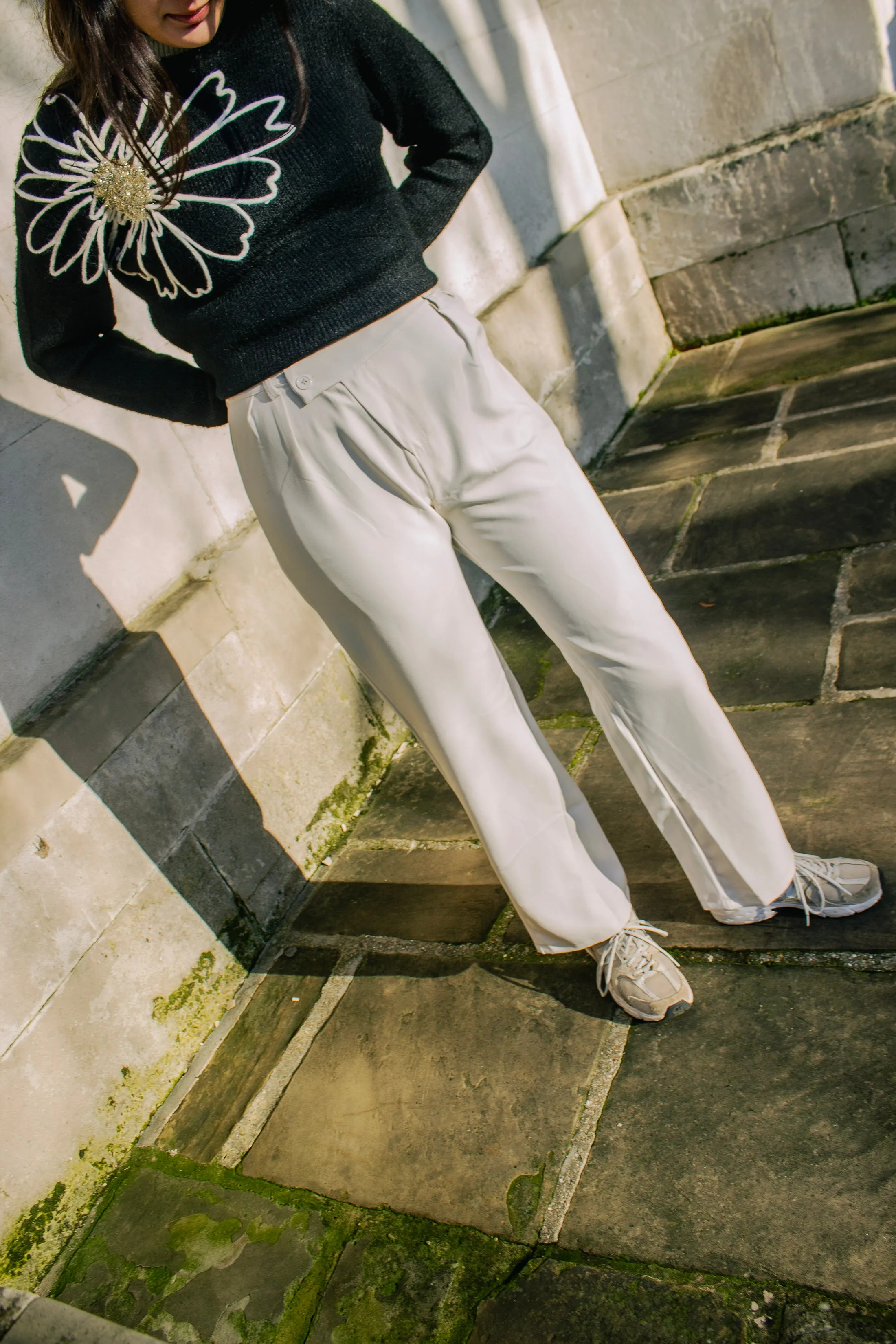 Cross Front Asymmetric Tailored Trousers