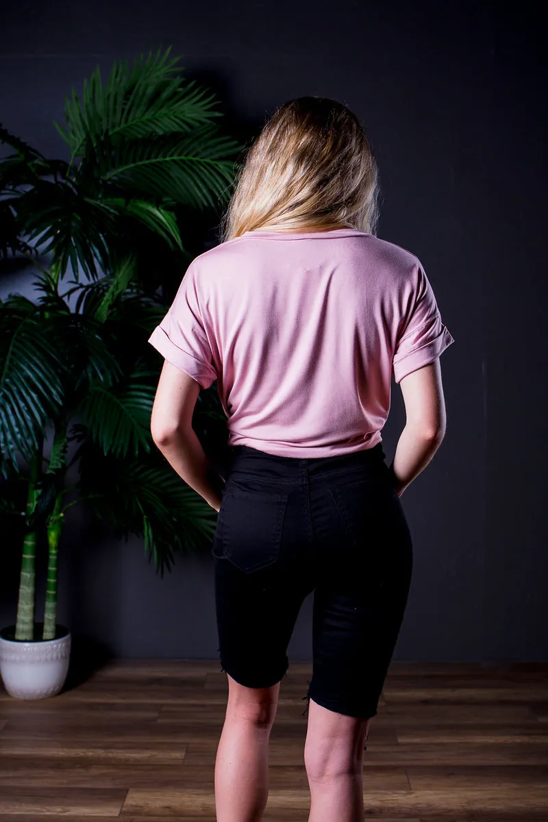 DARIA V NECK MAUVE