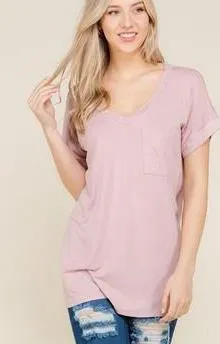 DARIA V NECK MAUVE