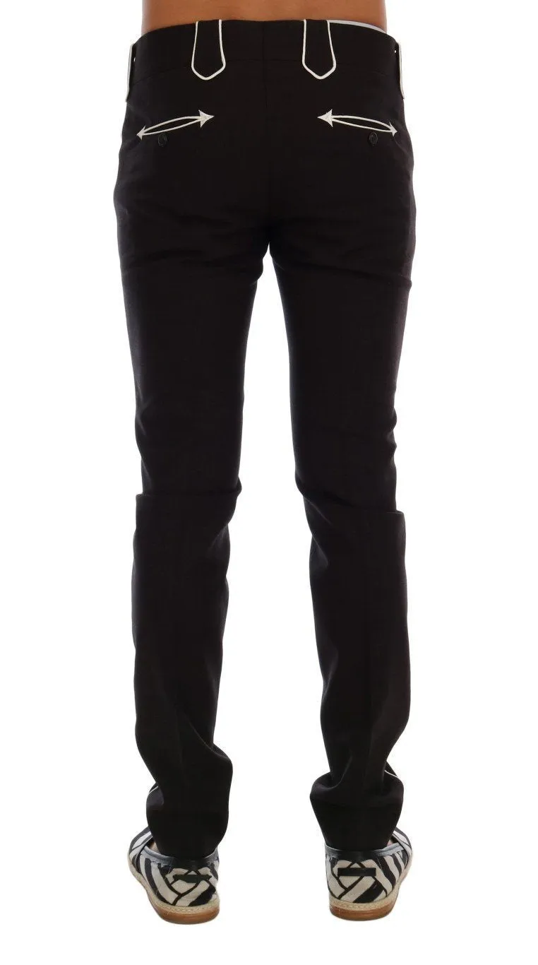 Dark Gray Wool Cotton Dress Pants