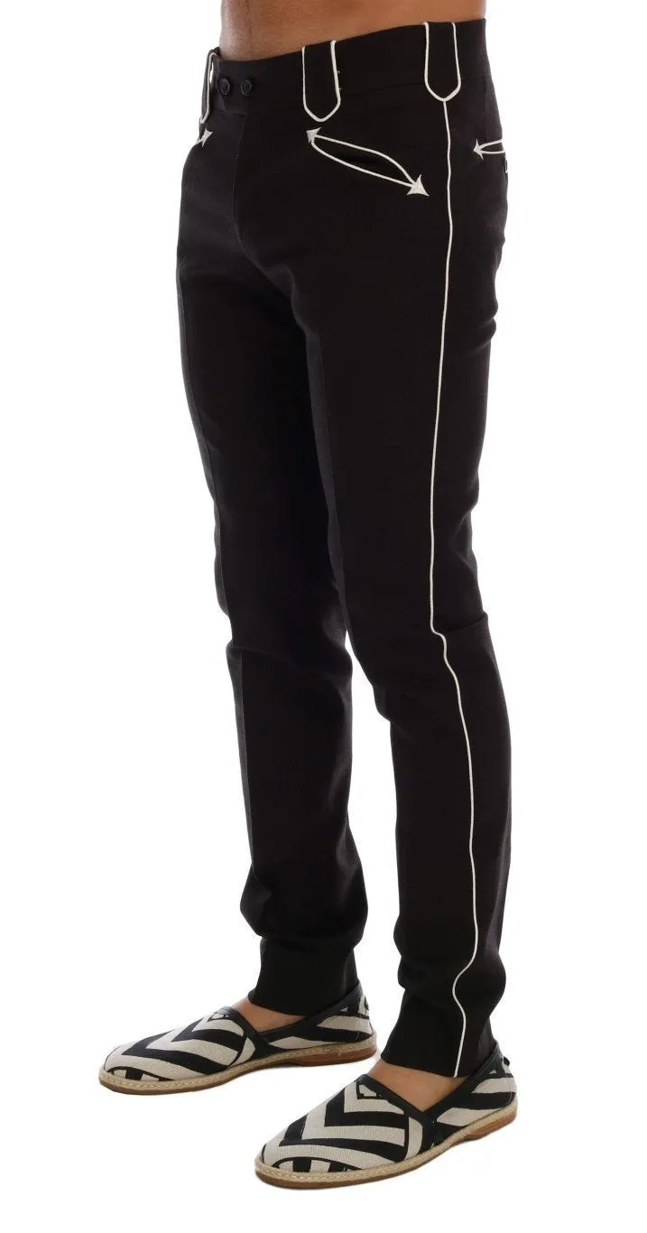 Dark Gray Wool Cotton Dress Pants