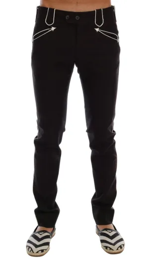 Dark Gray Wool Cotton Dress Pants