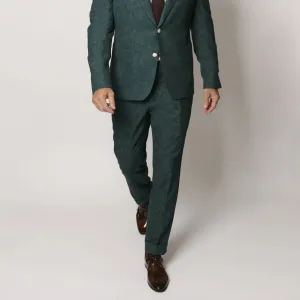 Dark Teal Zignone Wool Men's Slim Fit Italian Trouser
