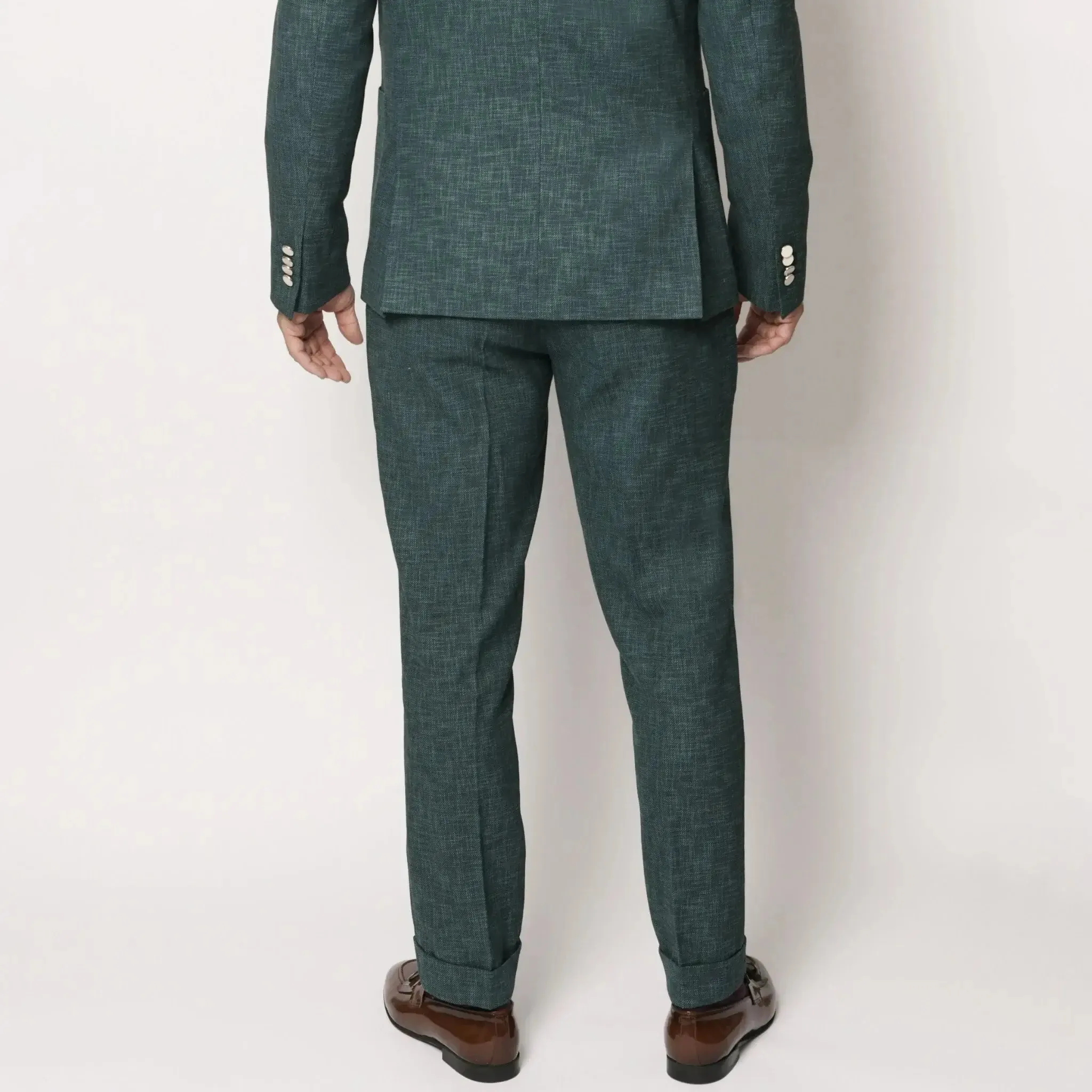 Dark Teal Zignone Wool Men's Slim Fit Italian Trouser