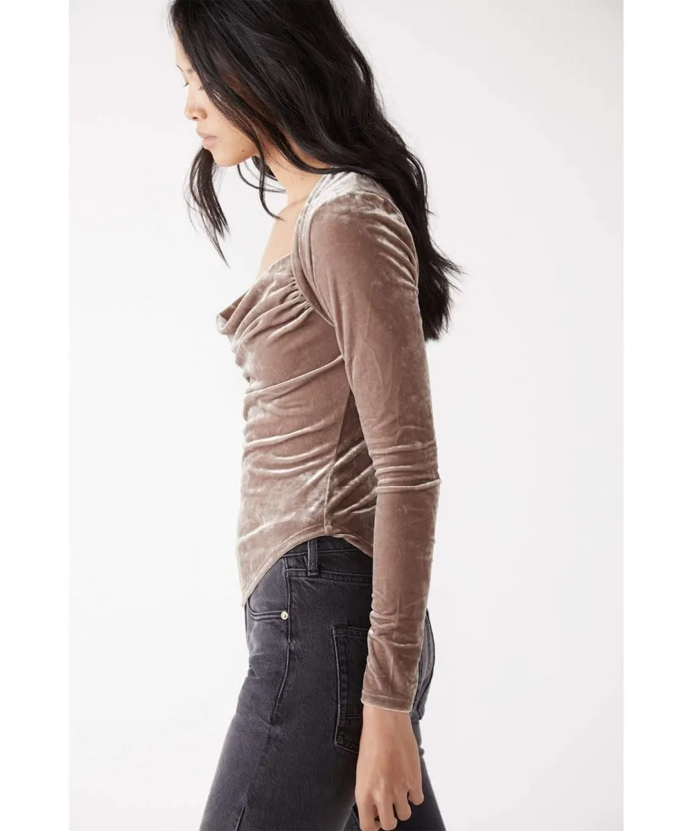 Date Night Top Taupe Stone