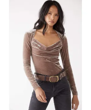 Date Night Top Taupe Stone