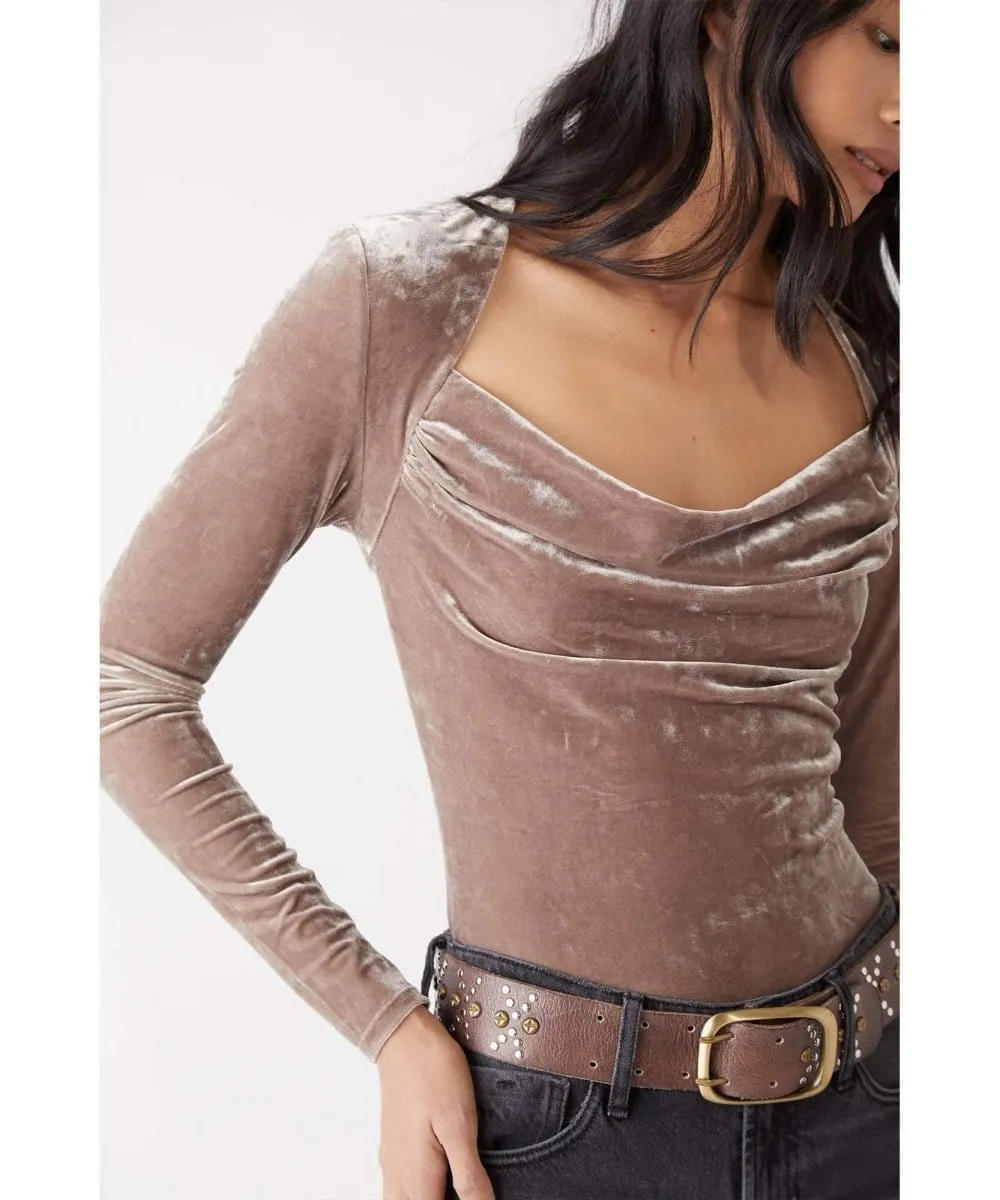 Date Night Top Taupe Stone